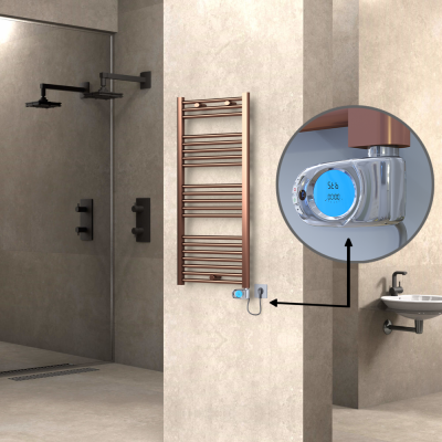  - HAITI Elektrikli Havlupan 500x1100 Düz Bakır Eskitme (Musa Termostat) 300W