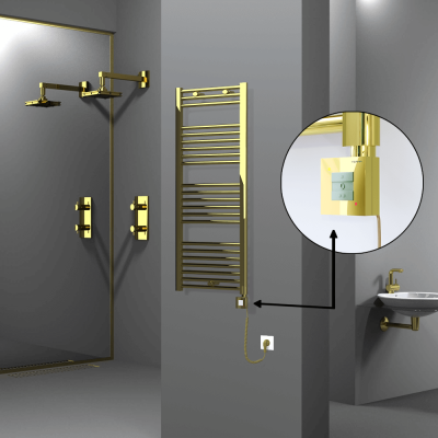 Radiva - HAITI Elektrikli Havlupan 500x1200 Düz Altın (KTX1 Termostat) 300W Spiral Kablolu (1)