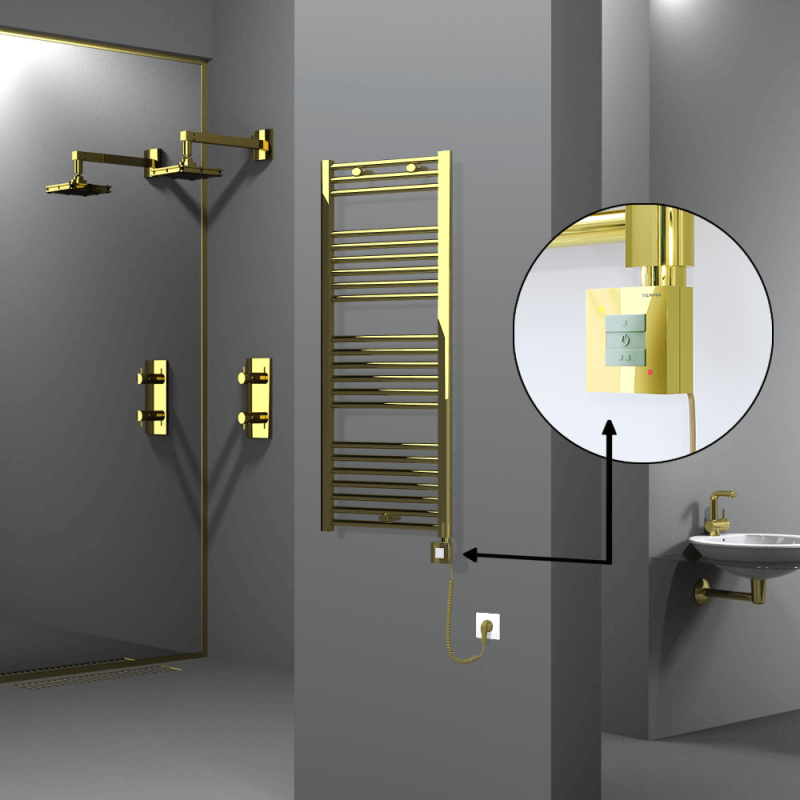 HAITI Elektrikli Havlupan 500x1200 Düz Altın (KTX1 Termostat) 300W Spiral Kablolu - 1HAI05001200DK2PEB030-K