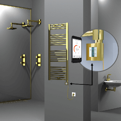 Radiva - HAITI Elektrikli Havlupan 500x1200 Düz Altın (KTX4 Termostat) 300W Spiral Kablolu (1)