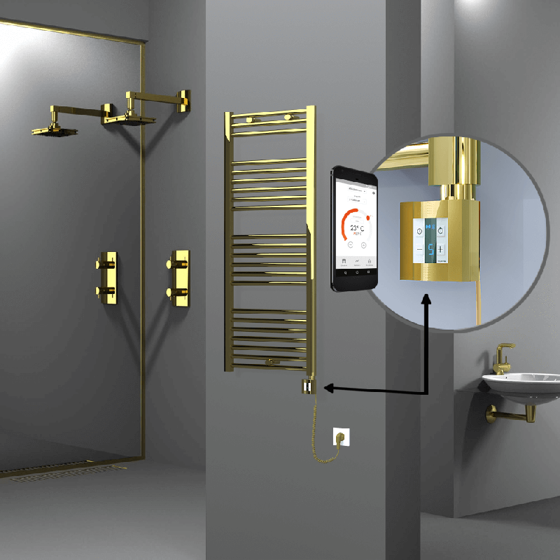 HAITI Elektrikli Havlupan 500x1200 Düz Altın (KTX4 Termostat) 300W Spiral Kablolu - 1HAI05001200DK2PEC030-K