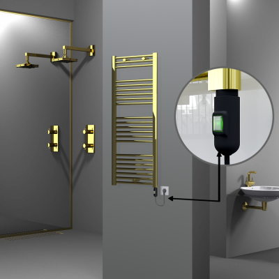 HAITI Elektrikli Havlupan 500x1200 Düz Altın (On/Off Düğmeli) 300W - Thumbnail 1HAI05001200DK2PE1030