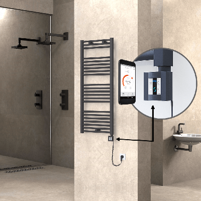 HAITI Elektrikli Havlupan 500x1200 Düz Antrasit (KTX4 Termostat) 600W Spiral Kablolu - Thumbnail 1HAI05001200DB2TEC060-K