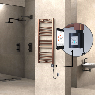 HAITI Elektrikli Havlupan 500x1200 Düz Bakır Eskitme (KTX4 Termostat) 300W Spiral Kablolu - Thumbnail 1HAI05001200DK3PEC030-K