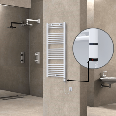 Radiva - HAITI Elektrikli Havlupan 500x1200 Düz Beyaz (OneD On/Off ) Sağ 600W