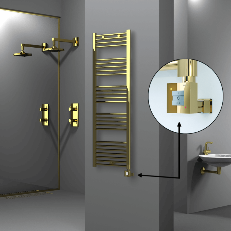 HAITI Elektrikli Havlupan 500x1500 Düz Altın (KTX1 Termostat) 600W - 1HAI05001500DK2PEB060