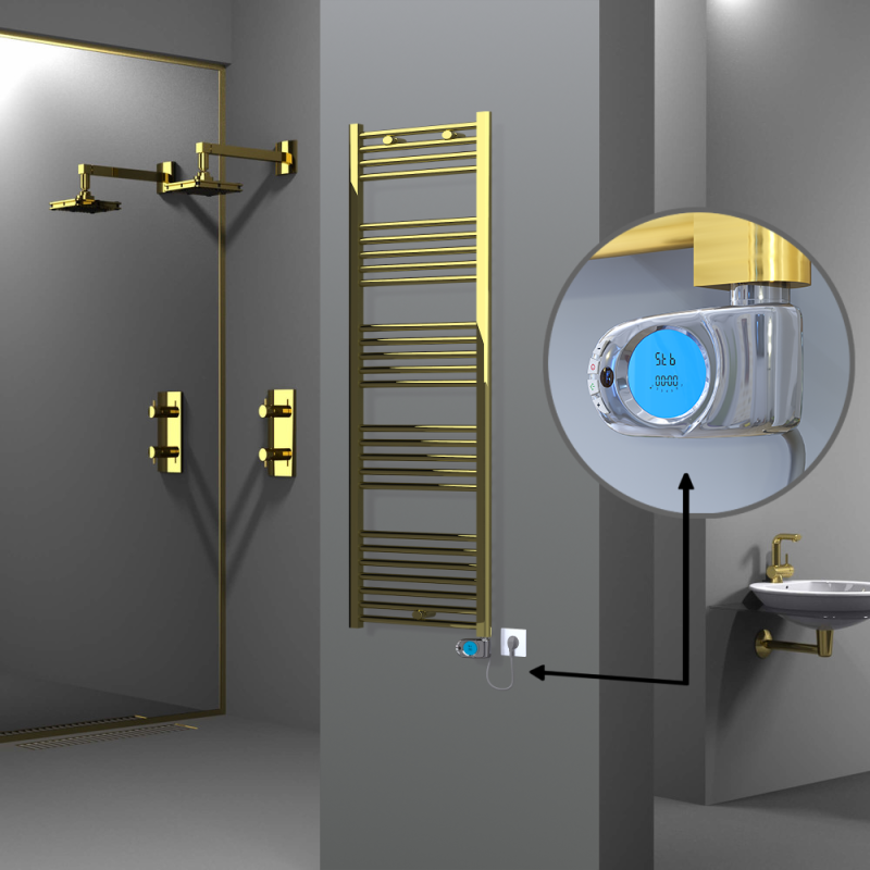 HAITI Elektrikli Havlupan 500x1500 Düz Altın (Musa Termostat) 600W - 1HAI05001500DK2PE3060