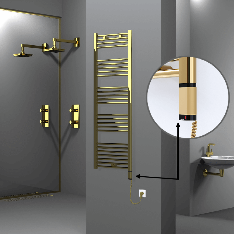 HAITI Elektrikli Havlupan 500x1500 Düz Altın (OneD On/Off ) Sağ 300W - 1HAI05001500DK2PE8030