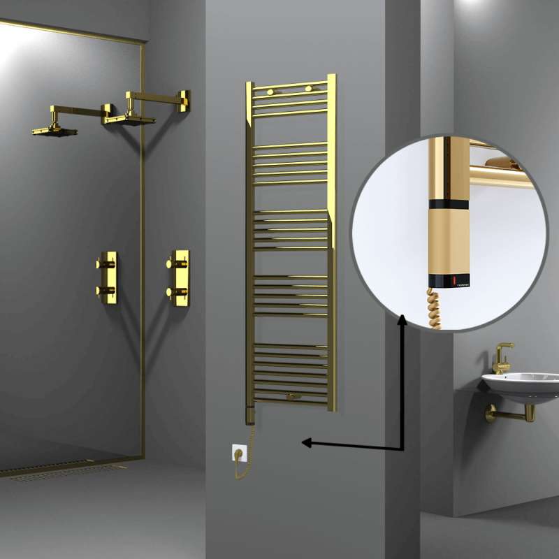 HAITI Elektrikli Havlupan 500x1500 Düz Altın (OneD On/Off ) Sol 300W - 1HAI05001500DK2PE9030