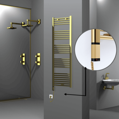 Radiva - HAITI Elektrikli Havlupan 500x1500 Düz Altın (OneD On/Off ) Sol 300W (1)