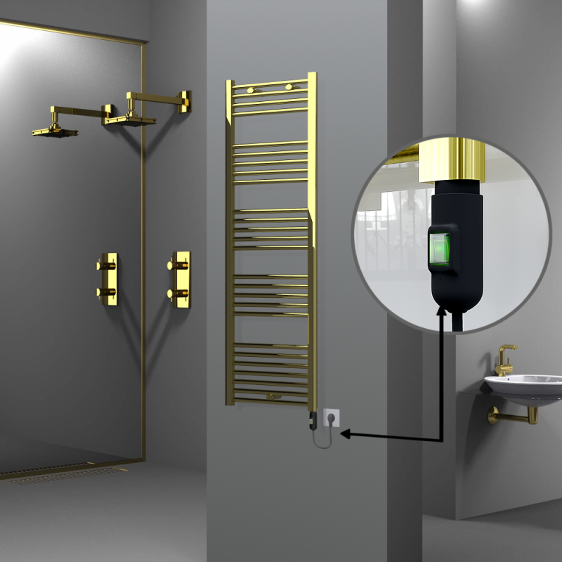 HAITI Elektrikli Havlupan 500x1500 Düz Altın (On/Off Düğmeli) 600W - 1HAI05001500DK2PE1060