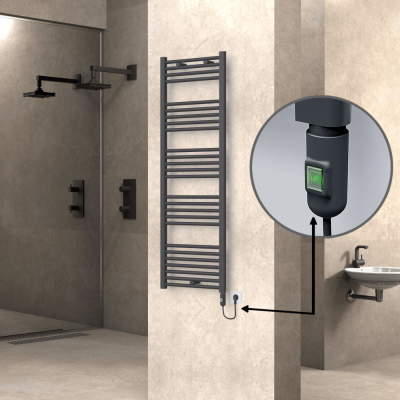 Radiva - HAITI Elektrikli Havlupan 500x1500 Düz Antrasit (On/Off Düğmeli) 600W (1)