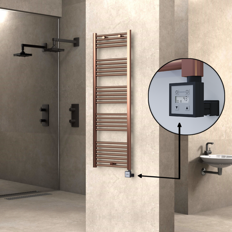 HAITI Elektrikli Havlupan 500x1500 Düz Bakır Eskitme (KTX3 Termostat) 600W - 1HAI05001500DK3PE7060