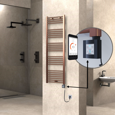 HAITI Elektrikli Havlupan 500x1500 Düz Bakır Eskitme (KTX4 Termostat) 600W Spiral Kablolu - Thumbnail 1HAI05001500DK3PEC060-K