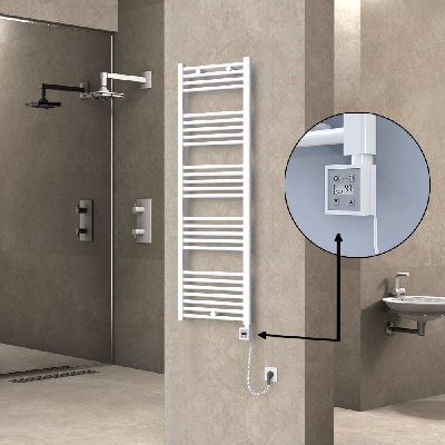  - HAITI Elektrikli Havlupan 500x1500 Düz Beyaz (KTX3 Termostat) 600W Spiral Kablolu