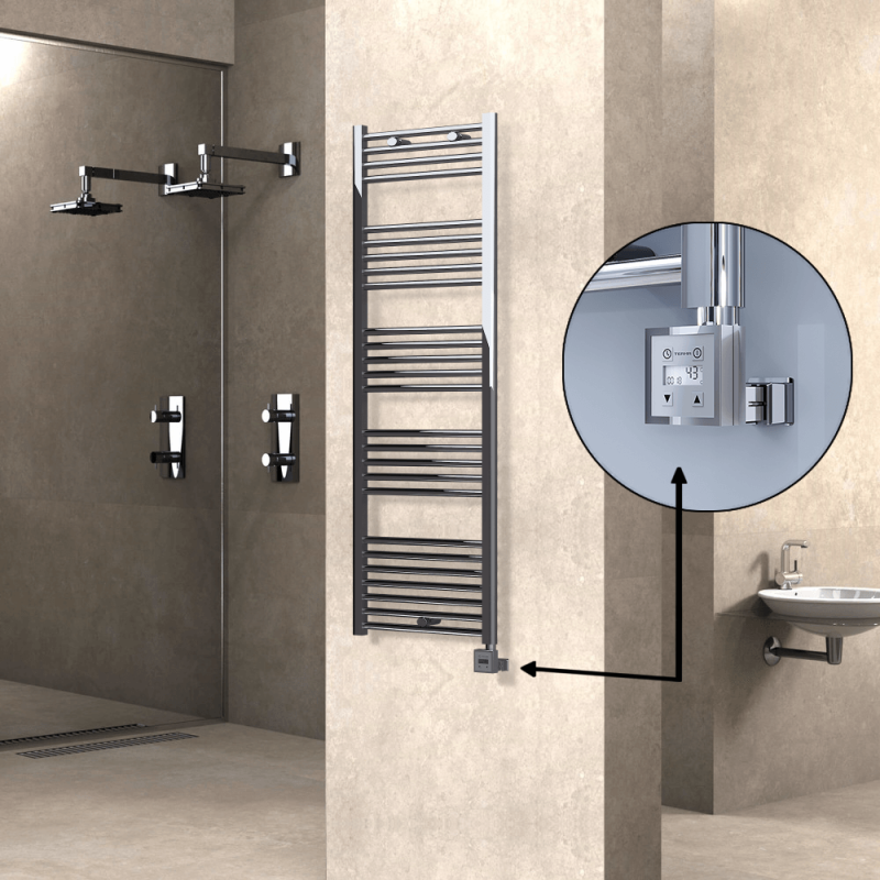 HAITI Elektrikli Havlupan 500x1500 Düz Krom (KTX3 Termostat) 600W - 1HAI05001500DK1PE7060