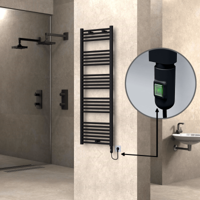 Radiva - HAITI Elektrikli Havlupan 500x1500 Düz Siyah (On/Off Düğmeli) 600W (1)