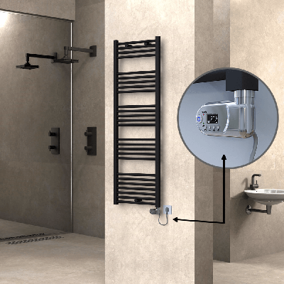 Radiva - HAITI Elektrikli Havlupan 500x1500 Düz Siyah (Thesis Termostat) 600W (1)