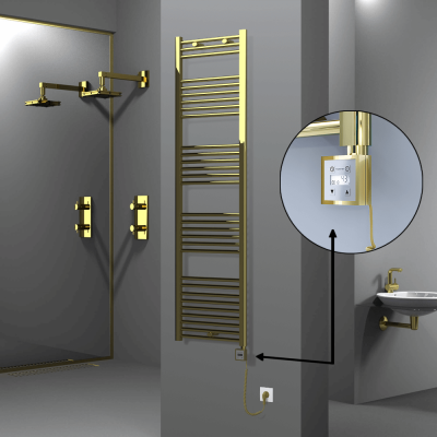 Radiva - HAITI Elektrikli Havlupan 500x1800 Düz Altın (KTX3 Termostat) 600W Spiral Kablolu (1)