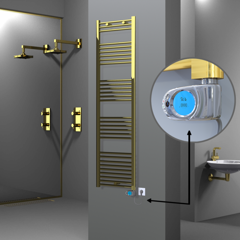 HAITI Elektrikli Havlupan 500x1800 Düz Altın (Musa Termostat) 600W - 1HAI05001800DK2PE3060