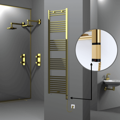 Radiva - HAITI Elektrikli Havlupan 500x1800 Düz Altın (OneD On/Off ) Sağ 300W (1)