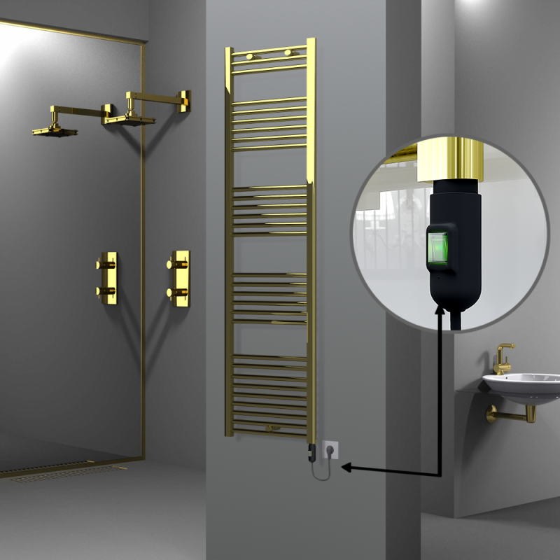 HAITI Elektrikli Havlupan 500x1800 Düz Altın (On/Off Düğmeli) 600W - 1HAI05001800DK2PE1060