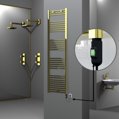 Radiva - HAITI Elektrikli Havlupan 500x1800 Düz Altın (On/Off Düğmeli) 600W