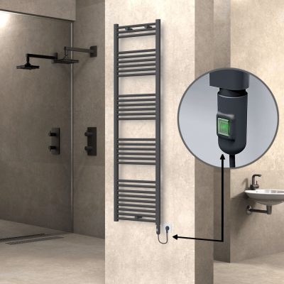 Radiva - HAITI Elektrikli Havlupan 500x1800 Düz Antrasit (On/Off Düğmeli) 900W (1)