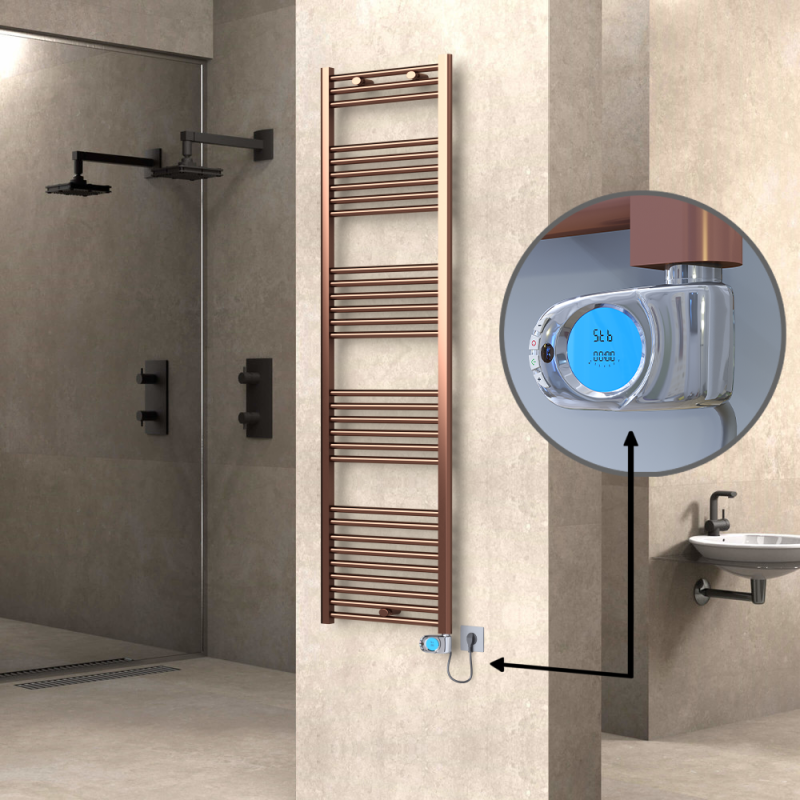 HAITI Elektrikli Havlupan 500x1800 Düz Bakır Eskitme (Musa Termostat) 600W - 1HAI05001800DK3PE3060