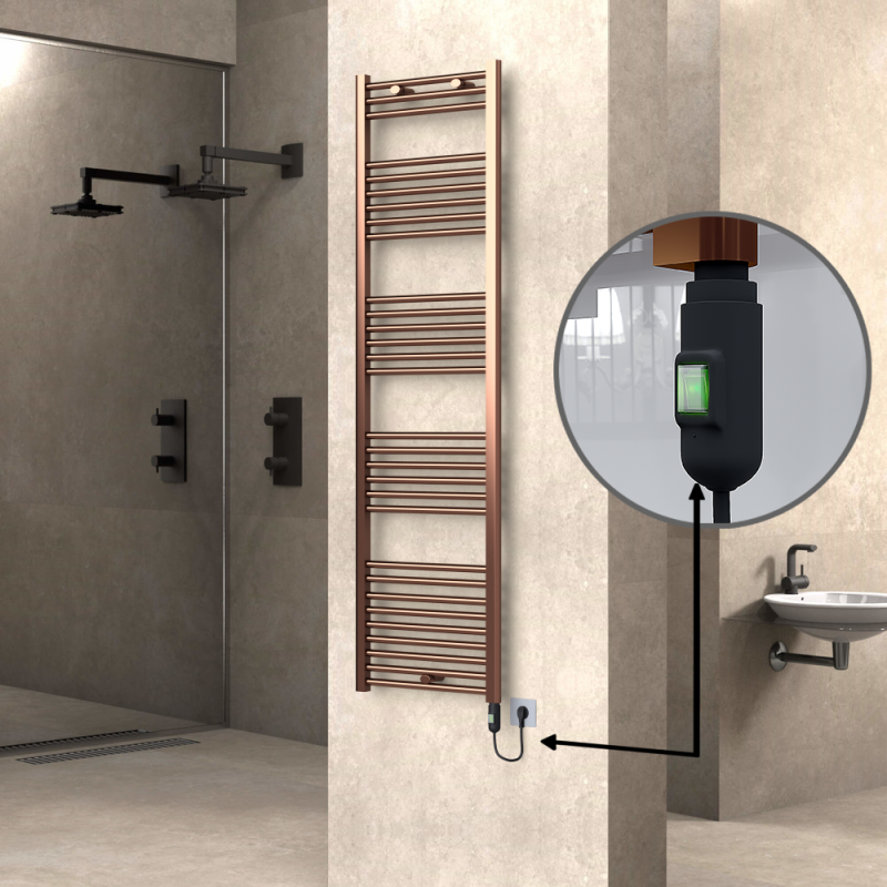 HAITI Elektrikli Havlupan 500x1800 Düz Bakır Eskitme (On/Off Düğmeli) 600W - 1HAI05001800DK3PE1060