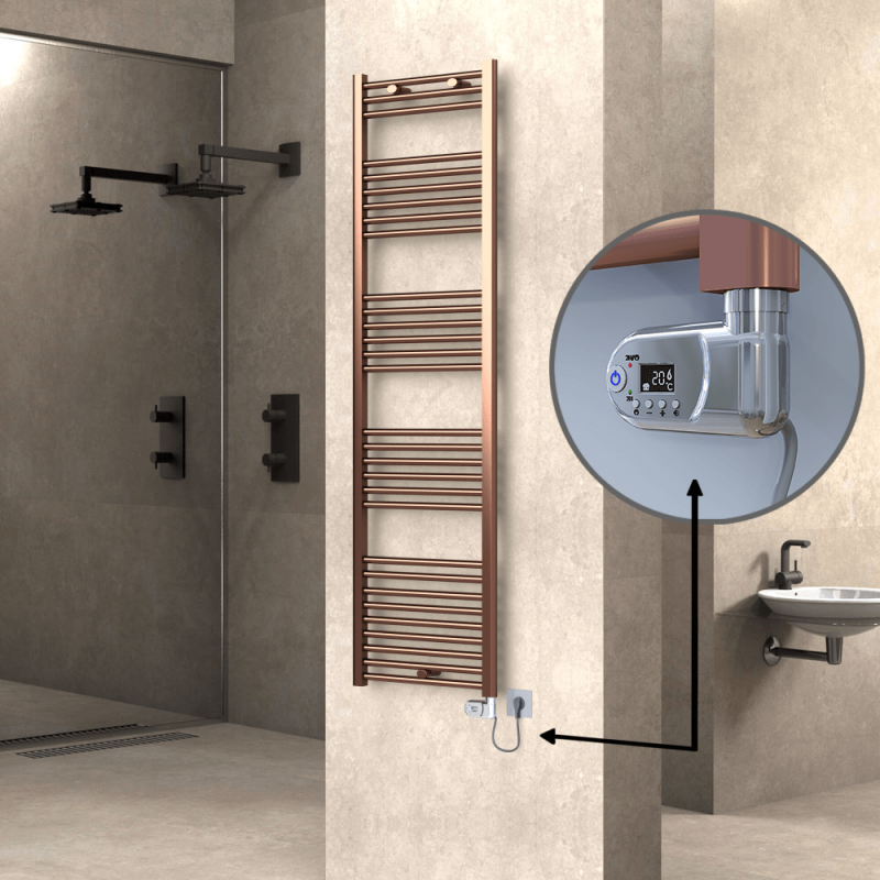 HAITI Elektrikli Havlupan 500x1800 Düz Bakır Eskitme (Thesis Termostat) 600W - 1HAI05001800DK3PE2060