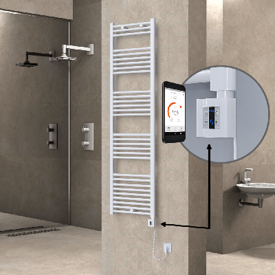  - HAITI Elektrikli Havlupan 500x1800 Düz Beyaz (KTX4 Termostat) 1000W Spiral Kablolu (1)