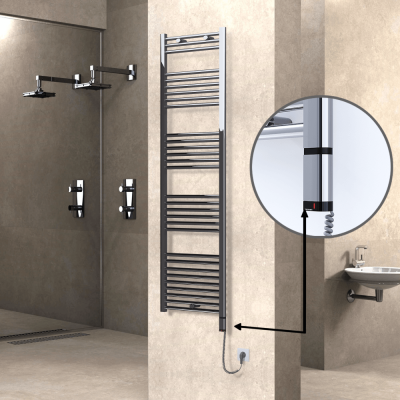 Radiva - HAITI Elektrikli Havlupan 500x1800 Düz Krom (OneD On/Off ) Sağ 300W