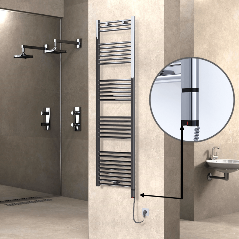 HAITI Elektrikli Havlupan 500x1800 Düz Krom (OneD On/Off ) Sağ 300W - 1HAI05001800DK1PE8030