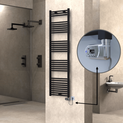 Radiva - HAITI Elektrikli Havlupan 500x1800 Düz Siyah (Thesis Termostat) 900W