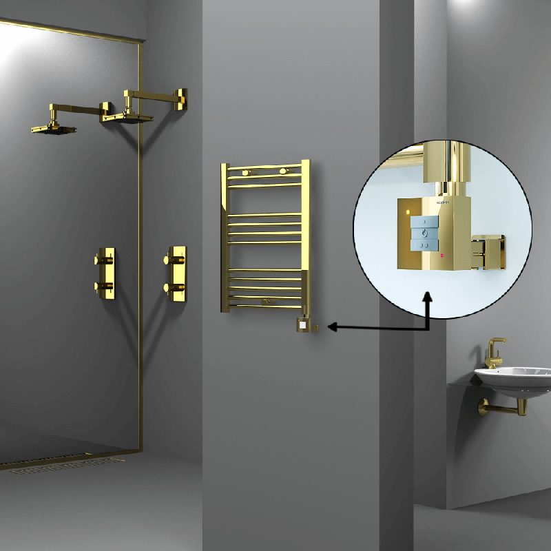 HAITI Elektrikli Havlupan 500x700 Düz Altın (KTX1 Termostat) 200W - 1HAI05000700DK2PEB020