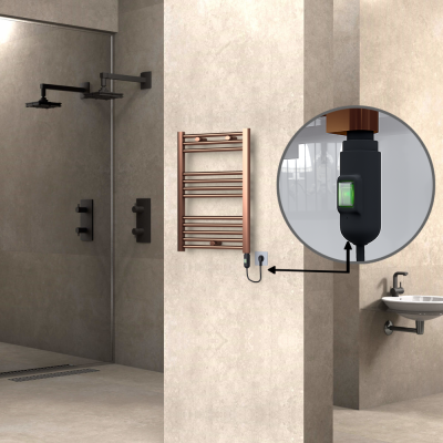  - HAITI Elektrikli Havlupan 500x700 Düz Bakır Eskitme (On/Off Düğmeli) 200W (1)