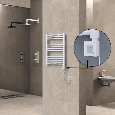 Radiva - HAITI Elektrikli Havlupan 500x700 Düz Beyaz (KTX1 Termostat) 300W Spiral Kablolu (1)