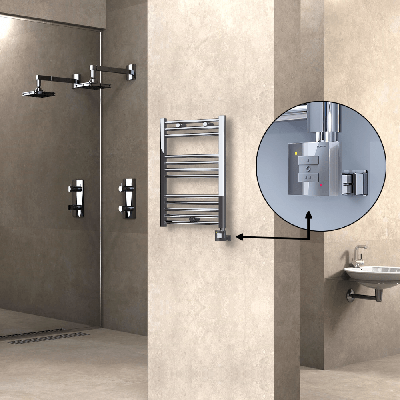  - HAITI Elektrikli Havlupan 500x700 Düz Krom (KTX1 Termostat) 200W