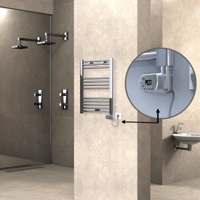 Radiva - HAITI Elektrikli Havlupan 500x700 Düz Krom (Thesis Termostat) 200W (1)