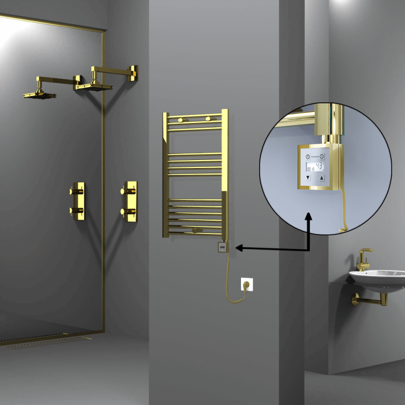 HAITI Elektrikli Havlupan 500x800 Düz Altın (KTX3 Termostat) 200W Spiral Kablolu - 1HAI05000800DK2PE7020-K