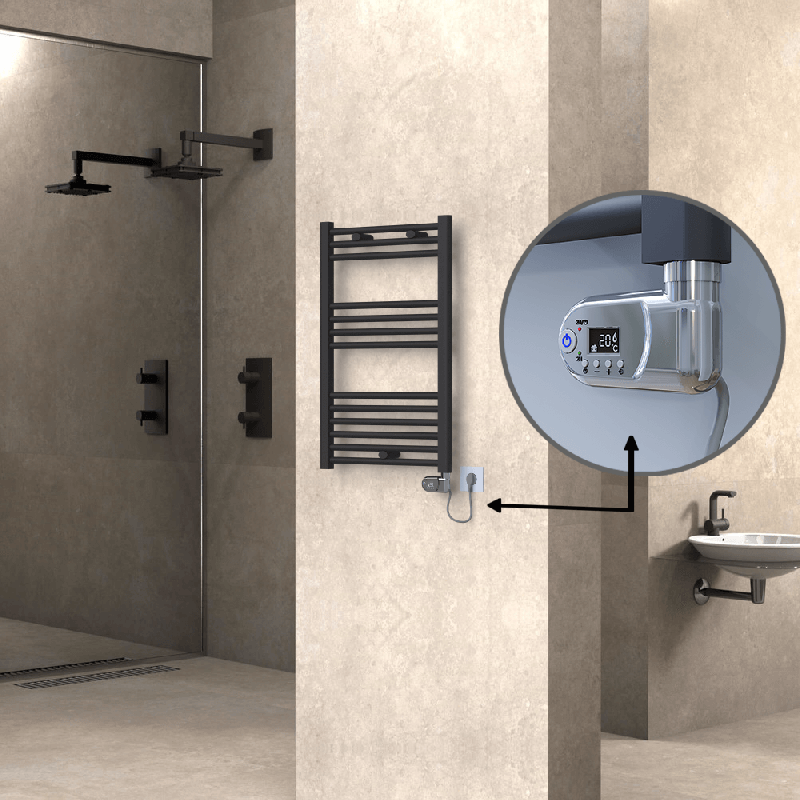 HAITI Elektrikli Havlupan 500x800 Düz Antrasit (Thesis Termostat) 300W - 1HAI05000800DB2TE2030