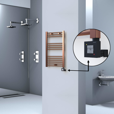  - HAITI Elektrikli Havlupan 500x800 Düz Bakır Eskitme (KTX1 Termostat) 200W