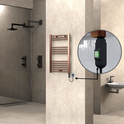 HAITI Elektrikli Havlupan 500x800 Düz Bakır Eskitme (On/Off Düğmeli) 200W - Thumbnail 1HAI05000800DK3PE1020