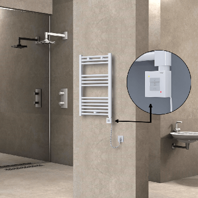 Radiva - HAITI Elektrikli Havlupan 500x800 Düz Beyaz (KTX1 Termostat) 300W Spiral Kablolu (1)