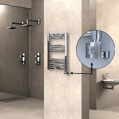 HAITI Elektrikli Havlupan 500x800 Düz Krom (KTX1 Termostat) 200W - Thumbnail 1HAI05000800DK1PEB020