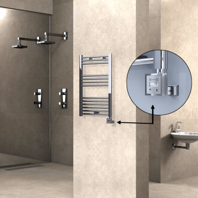  - HAITI Elektrikli Havlupan 500x800 Düz Krom (KTX3 Termostat) 200W (1)