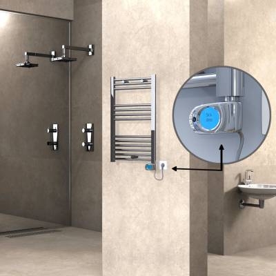 Radiva - HAITI Elektrikli Havlupan 500x800 Düz Krom (Musa Termostat) 200W (1)