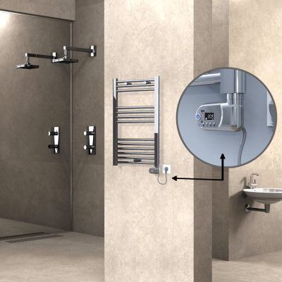 Radiva - HAITI Elektrikli Havlupan 500x800 Düz Krom (Thesis Termostat) 200W (1)