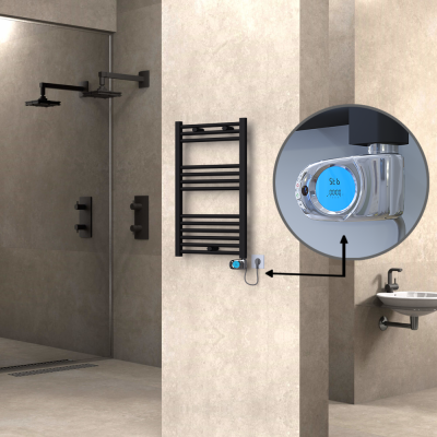 HAITI Elektrikli Havlupan 500x800 Düz Siyah (Musa Termostat) 300W - Thumbnail 1HAI05000800DB3ME3030